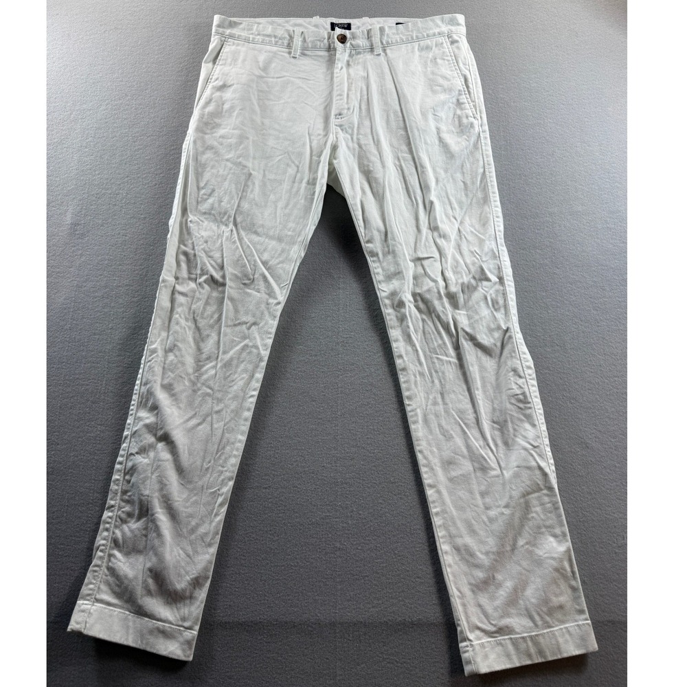 J.Crew Chino Pants Women 33 White Slim Flex Cotton Blend 35x31.5